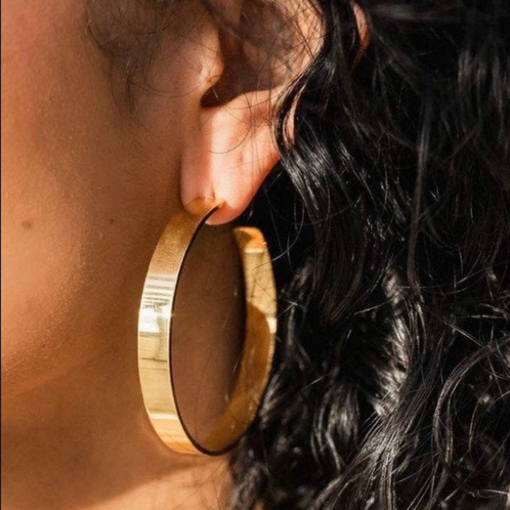 18K GOLd Big Hoop Earrings
